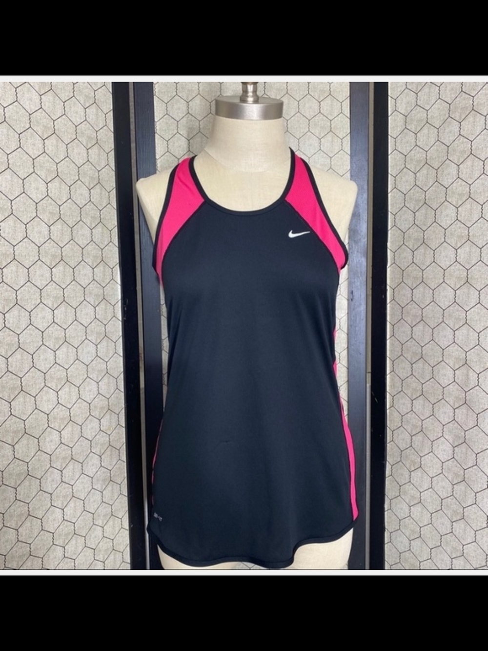Nike Women's Black & Hot Pink Racerback Athletic Tank